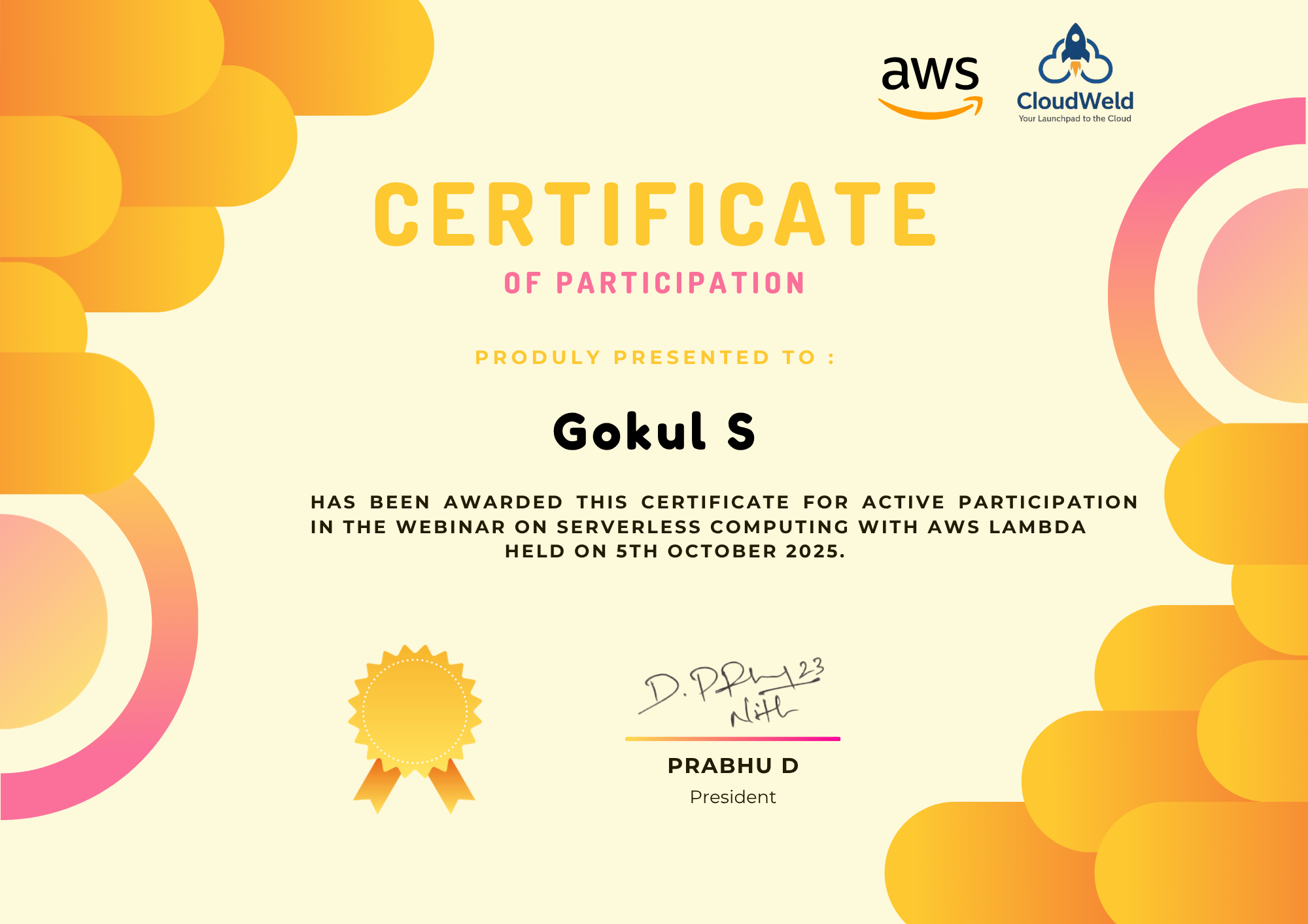 AWS Serverless Lambda Certificate